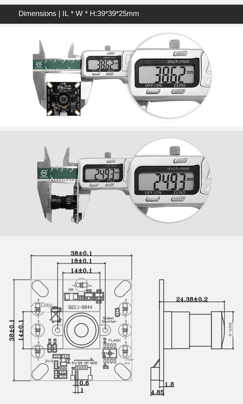 AR0144 1/4 "全球快门120 FOV USB即插即用视频会议