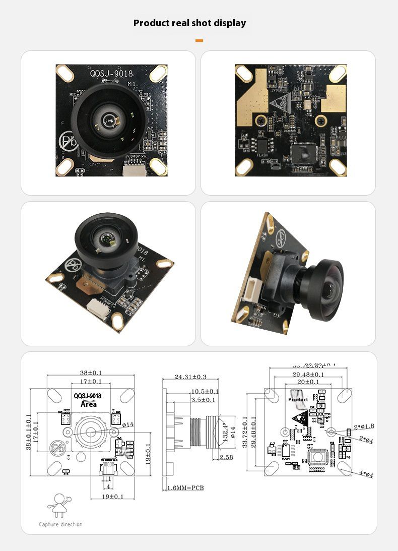IMX307微光摄像头模块USB 1080P 60FPS智能自动售货机和安全监控